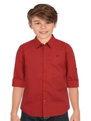 Allen Solly Junior Boys' Solid Cotton Regular Fit Casual Shirt
