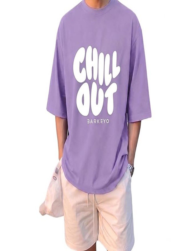 Barkeyo Oversized Graphic T-Shirt in Lavender