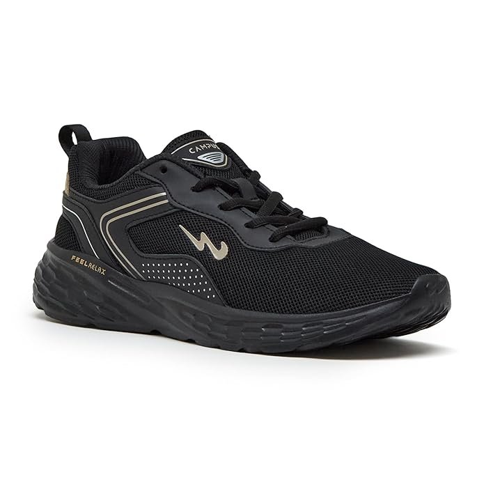 Campus Men's Kosmo Pro Running Shoes in Black